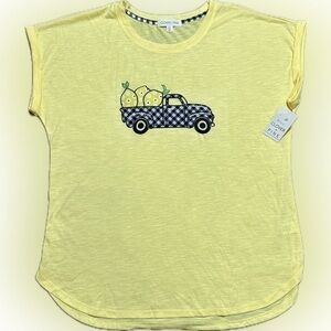 Clover + Pine Lemon Truck Cropped Sleeve Shirt XL